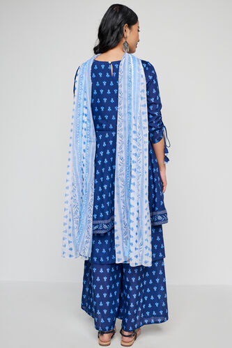 Blue Ethnic Motifs Flared Suit, Blue, image 5